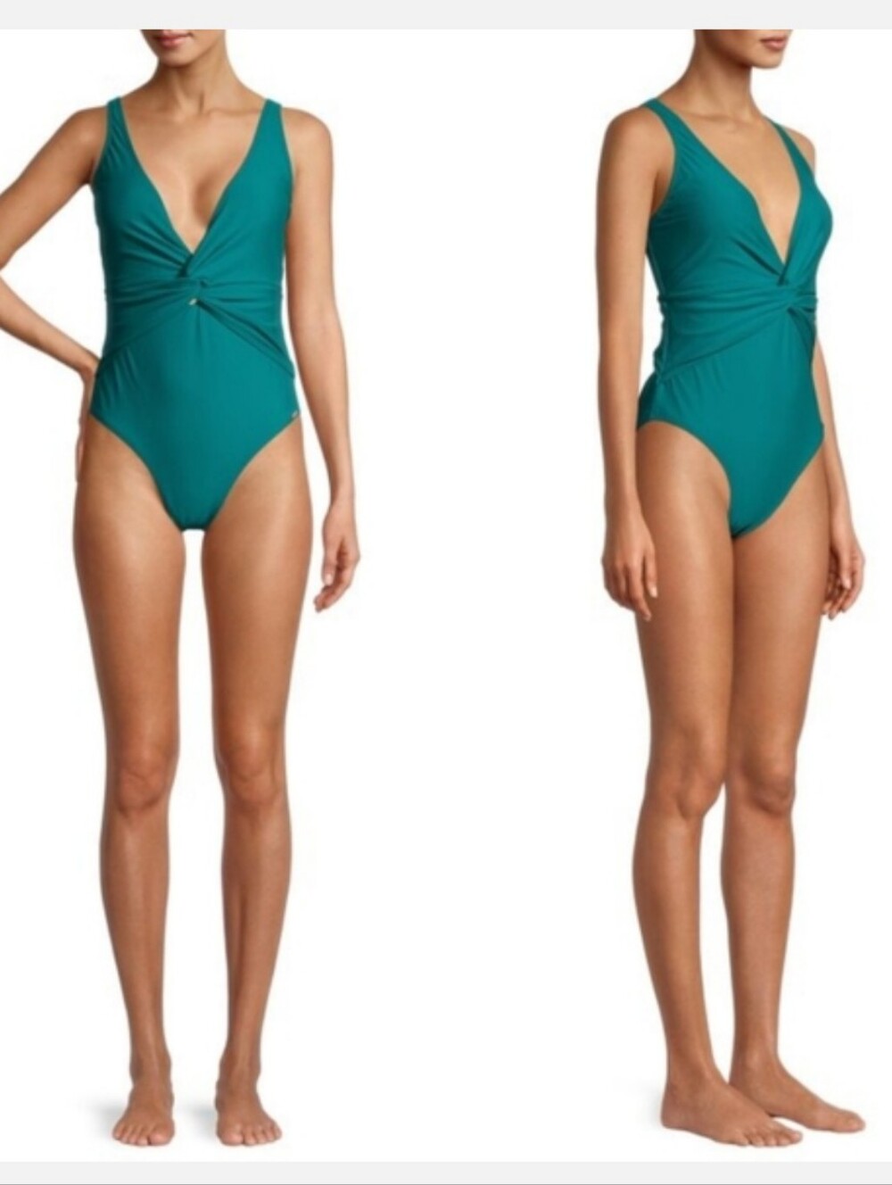 Nicole Miller Twist Front Plunge One-piece Swimsuit
